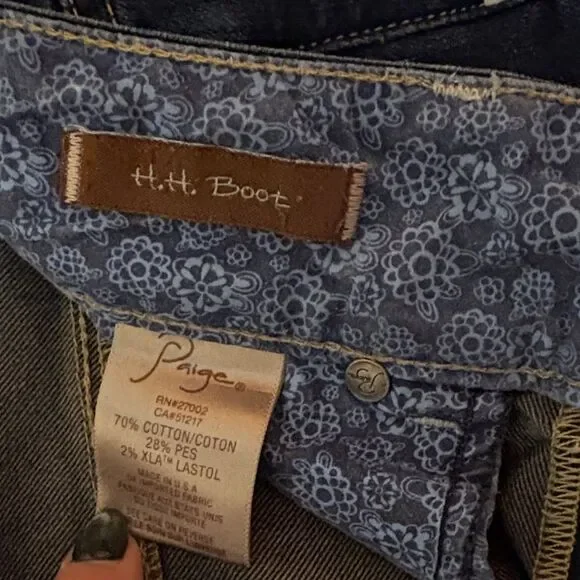 Y2K PAIGE Dark Indigo Women's Boot Cut Jeans. Size 27. - Picture 3 of 12